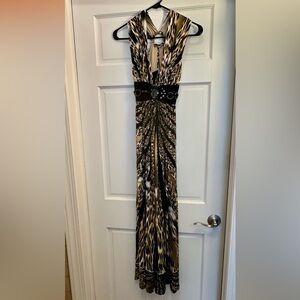 Sky Brand Brown and Black Patterned Maxi Dress size S